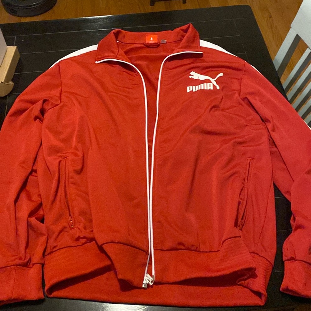 Puma track jacket, red, men’s size XL
